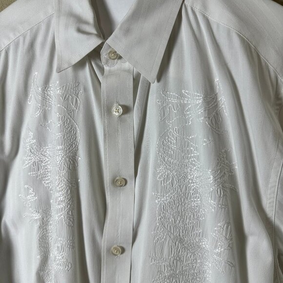 INDIGO PALMS Embroidered Front Button Down Style Shirt Size Large - Picture 1 of 12